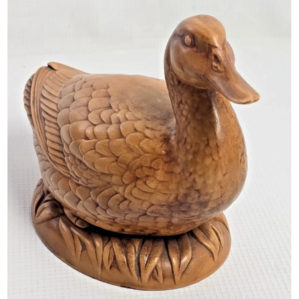 Vintage Holland Mold Brown Ceramic Peking Duck Figurine Bird 7